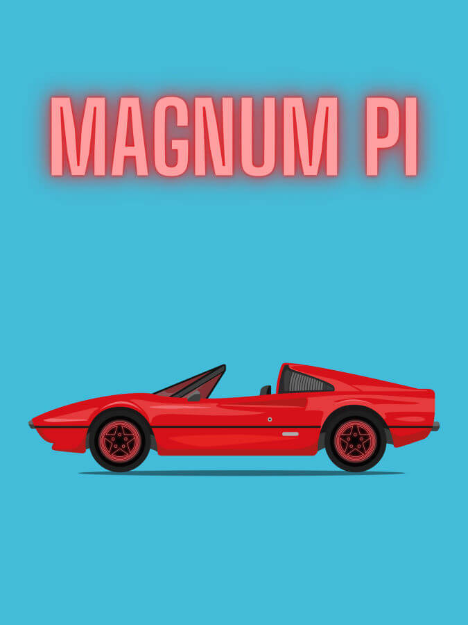 Magnum PI Ferrari 308 GTS Poster - Winter Museo